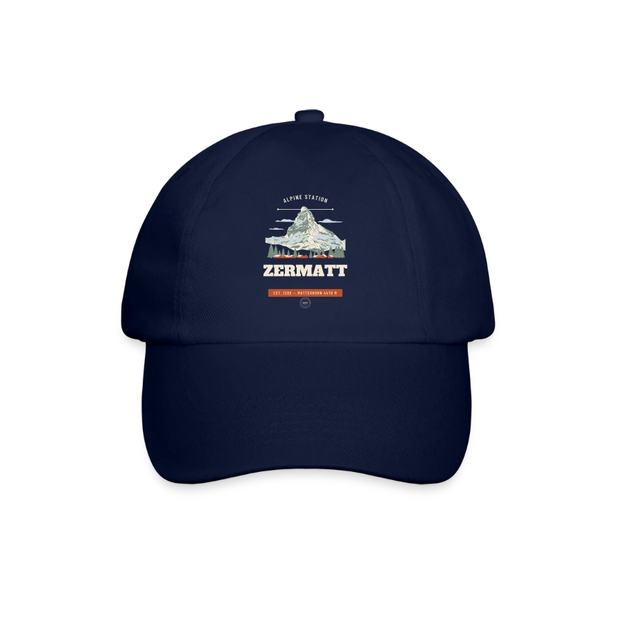 Zermatt badge on a baseball cap, blue/blue