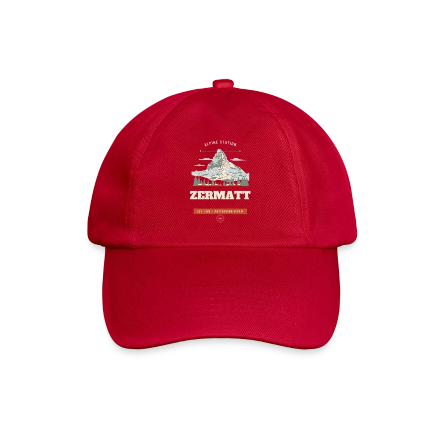 Zermatt-märke på en baseball cap, classic red