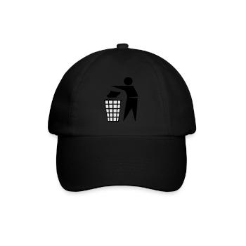 éclaircir, des déchets, plus mülleimer, nettoyer, - Casquette classique - noir/noir - Devant