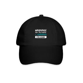 gamer gaming gamble gift idea saying - Baseball Cap - black/black - Front