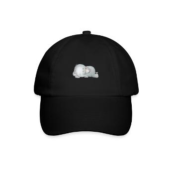 Elephant Family Mama Baby T-Shirt - Baseball Cap - black/black - Front