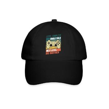 Level Complete Einzelkind Bruder Geburt Geschenk - Baseballkappe - Schwarz/Schwarz - Vorne