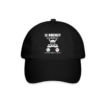 Eishockey ruft mich...ich muss gehen! - Baseballkappe - Schwarz/Schwarz - Vorne