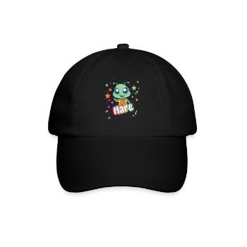 MARE - Schöner Mädchen Name mit süßem Alien - Baseballkappe - Schwarz/Schwarz - Vorne