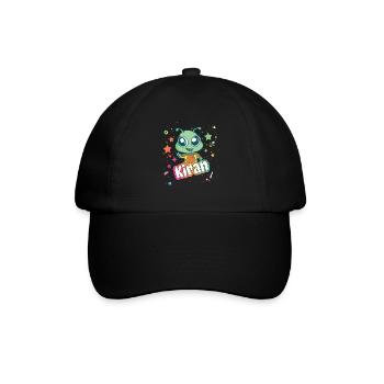 KIRAN - Beautiful boy name with cute alien - Baseball Cap - black/black - Front