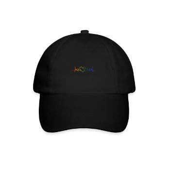LGBT Heartbeat ECG Lesbienne Arc-en-ciel Gay Pride LGBTQ - Casquette classique - noir/noir - Devant