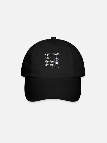 Das Leben ist besser mit einem Boston Terrier - Baseballkappe - Schwarz/Schwarz
