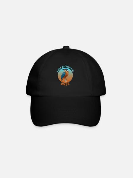 Vogel leicht von Vögeln abgelenkt - Baseballkappe - Schwarz/Schwarz