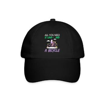 Radfahrerin Spruch Radsport Radrennen Geschenkidee - Baseballkappe - Schwarz/Schwarz - Vorne