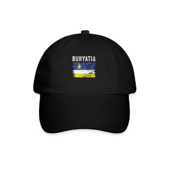 Buryatia Flag Distressed - Buryat Flag - Baseball Cap - black/black - Front