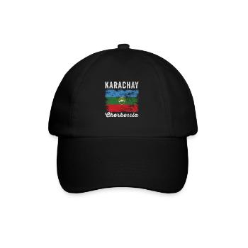 Karachay Cherkessia Drapeau en détresse - Casquette classique - noir/noir - Devant