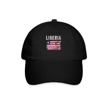 Drapeau libérien en détresse - Drapeau libérien - Casquette classique - noir/noir - Devant