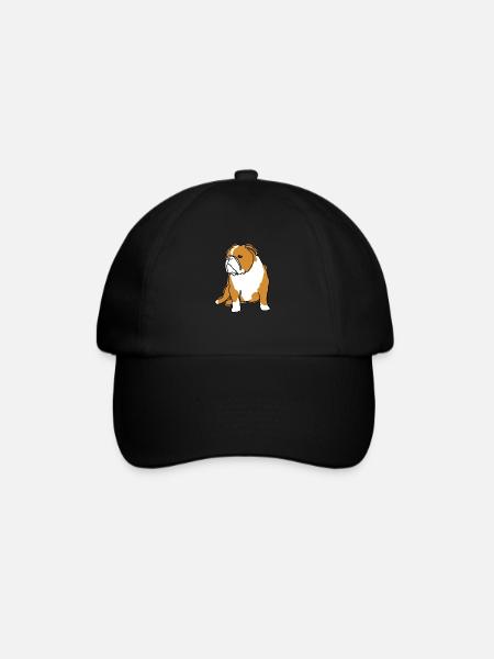 Inglese Bulldog Line Art - Baseballkasket - sort/sort