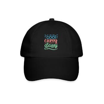Cool Curvy Classy Body Positivity Women - Baseballkappe - Schwarz/Schwarz - Vorne