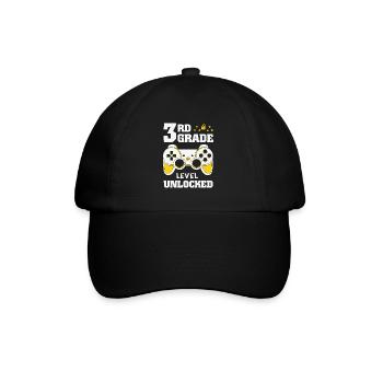 Zurück zur Schule Videospieler 3. Klasse - Baseballkappe - Schwarz/Schwarz - Vorne