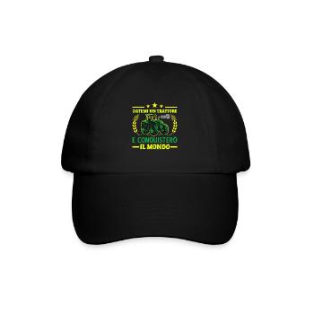 Datemi Un Trattore Conquistero Il Mondo Trattore - Baseballkappe - Schwarz/Schwarz - Vorne