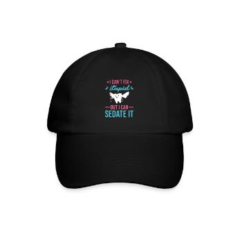Cant Fix Stupid But Can Sedate It Dental Assistant - Baseball Cap - black/black - Front