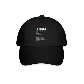 10 Things I Want In Life Whitewater Kayaking - Baseball Cap - black/black - Front