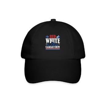 Veteran US Flag Red White & Blue Cashier Crew - Baseballkappe - Schwarz/Schwarz - Vorne