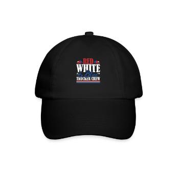 Veteran US Flag Red White & Blue Trucker Crew - Baseballkappe - Schwarz/Schwarz - Vorne