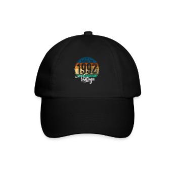 Millésime Fabriqué en 1992 Année de naissance 1992 Anniversaire - Casquette classique - noir/noir - Devant