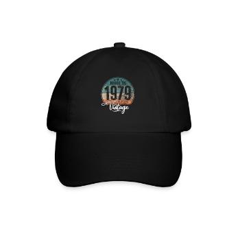 Vintage Made in 1979 Geburtsjahr 1979 Geburtstag - Baseballkappe - Schwarz/Schwarz - Vorne