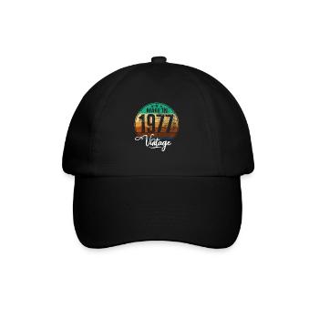 Vintage Made in 1977 Year of birth 1977 Birthday - Baseball Cap - black/black - Front