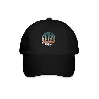 Vintage Made in 1977 Year of birth 1977 Birthday - Baseball Cap - black/black - Front