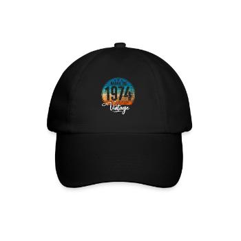 Millésime Fabriqué en 1974 Année de naissance 1974 Anniversaire - Casquette classique - noir/noir - Devant