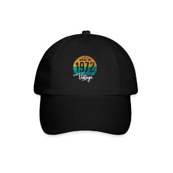 Millésime Fabriqué en 1972 Année de naissance 1972 Anniversaire - Casquette classique - noir/noir - Devant