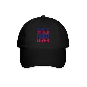 Ehefrau Mutter Hundeliebhaber Nettes Typografie - Baseballkappe - Schwarz/Schwarz - Vorne
