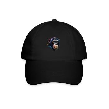 Chimpanzee Monkey Portrait - Baseball Cap - black/black - Front