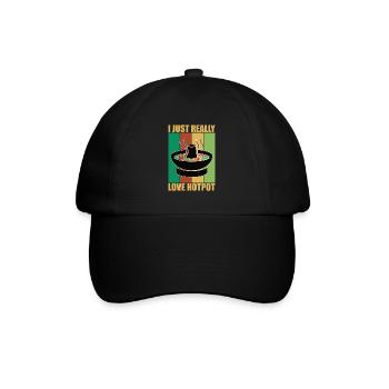 Chinese Fondue Hot Pot Hotpot - Baseball Cap - black/black - Front