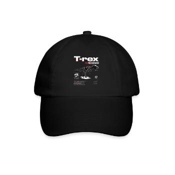 T-REX Tyrannosaurus Dinosaurier - Baseballkappe - Schwarz/Schwarz - Vorne