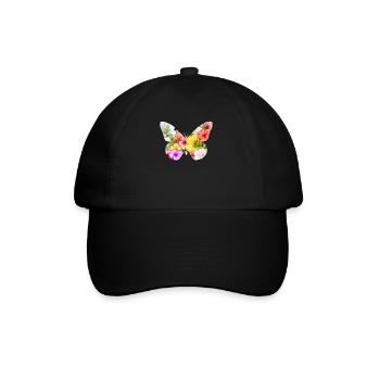 Coconut Girl Aesthetic Butterfly Hibiscus - Baseballkappe - Schwarz/Schwarz - Vorne