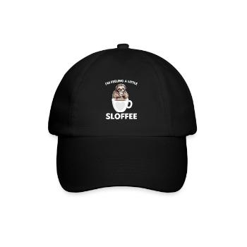 Kaffee-Faultier Ich fühle mich ein wenig Sloffee - Baseballkappe - Schwarz/Schwarz - Vorne