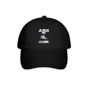 Je Peux Pas J'ai La Flemme - Casquette classique - noir/noir - Devant