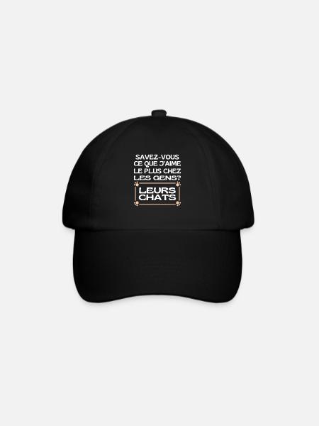 Savez-vous Ce Que Jaime Chez Les Gens Leurs Chats - Casquette classique - noir/noir