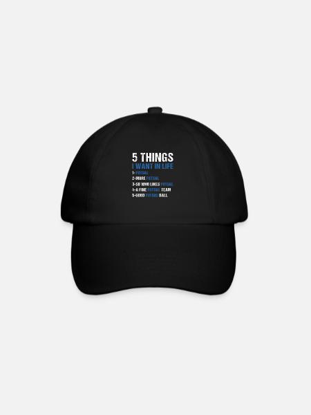 Sport 5 Things I Want In Life Futsal - Baseballkappe - Schwarz/Schwarz