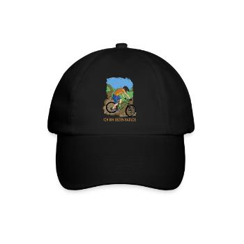 MTB Fahrer Mountainbike Ich Bin Selten Radlos - Baseballkappe - Schwarz/Schwarz - Vorne