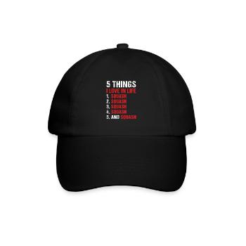 Sport 5 Things I Love In Life Squash - Baseball Cap - black/black - Front