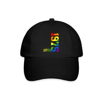 LGBTQ 1975 REGENBOGEN QUEER 50. GEBURTSTAG PRIDE - Baseballkappe - Schwarz/Schwarz - Vorne