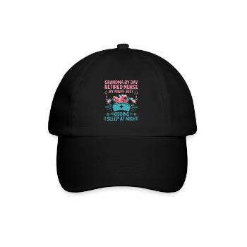Grand-mère retraitée Pension Infirmière infirmière en soins infirmiers - Casquette classique - noir/noir - Devant