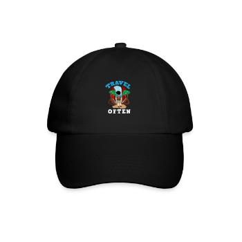 Travel, Travel, Vacation, Vacation, Traveling - Baseball Cap - black/black - Front