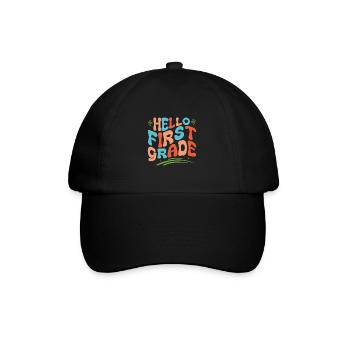 Hallo 1. Klasse Zurück zur Schule Erster Tag - Baseballkappe - Schwarz/Schwarz - Vorne