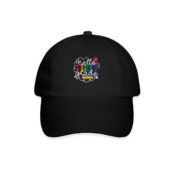 Hallo 1. Klasse Zurück zur Schule Erster Tag - Baseballkappe - Schwarz/Schwarz - Vorne