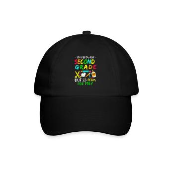 Second Grade Rainbow Girls Boys Teacher Team 2nd - Baseball Cap - black/black - Front
