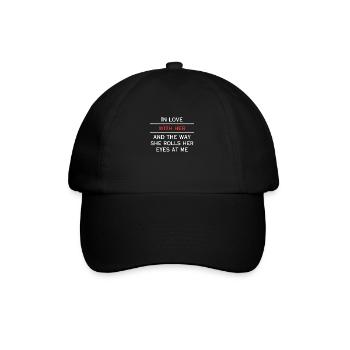 Liebe mit ihr und so wie sie ihre Augen verdreht - Baseballkappe - Schwarz/Schwarz - Vorne
