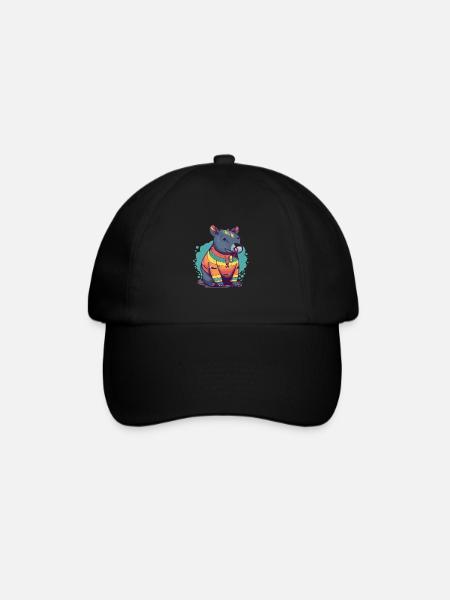 Cute Anime Style Malayan Kawaii - Baseball Cap - black/black