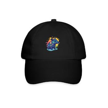 Süßer Anime -Stil Malayan Kawaii - Baseballkappe - Schwarz/Schwarz - Vorne